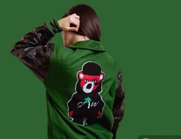 The Bear Signature Varsity Jacket with Back Print - Image 2