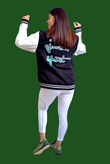 The Bear Signature Varsity Jacket with Back Print - Image 4