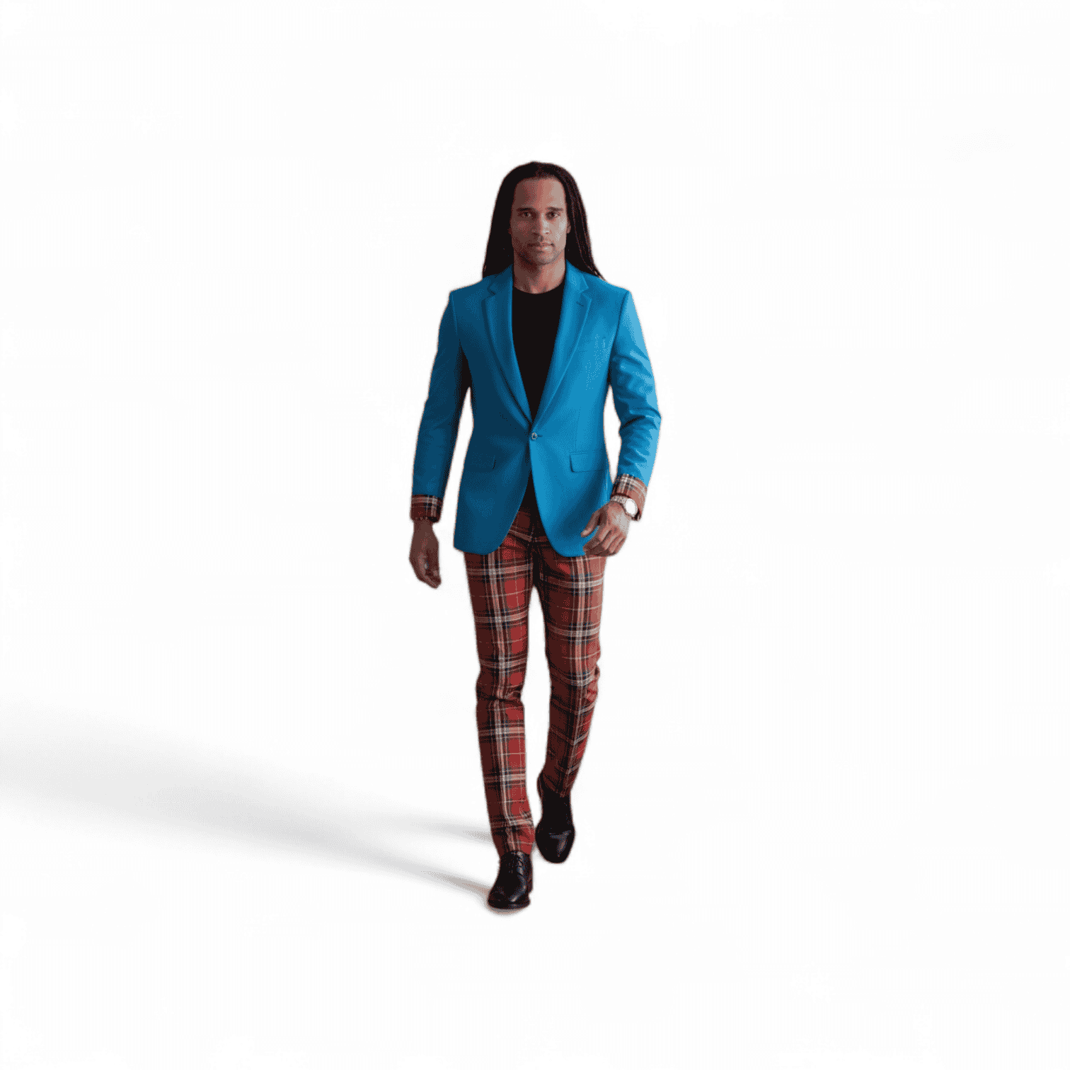 Men’s Luxury Statement Suit Set with Bold Color Contrast