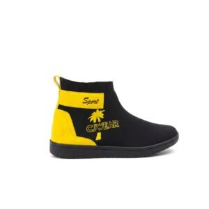 CJ Wear Black & Yellow Slip-On Sport Shoes