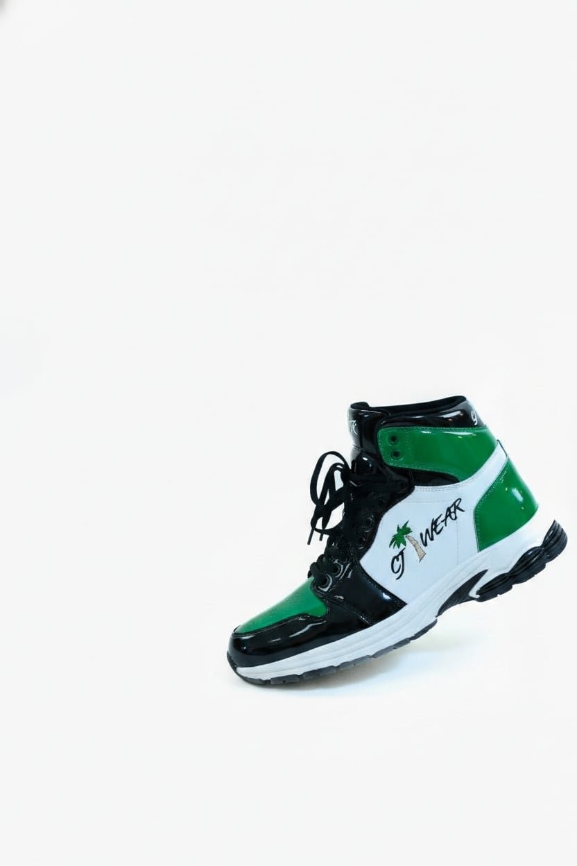 CJ Wear Green & White High-Top Sneakers - Image 2