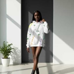 Tropical Script Hoodie Dress