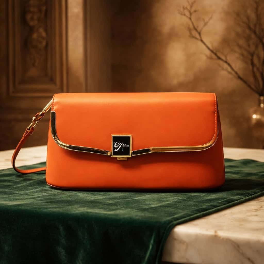 Elegant Orange Crossbody Shoulder Bag - Image 2